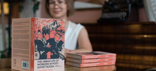This is photo with the hardback copies of 'The urban life of workers in post-Soviet Russia' by Alexandrina Vanke